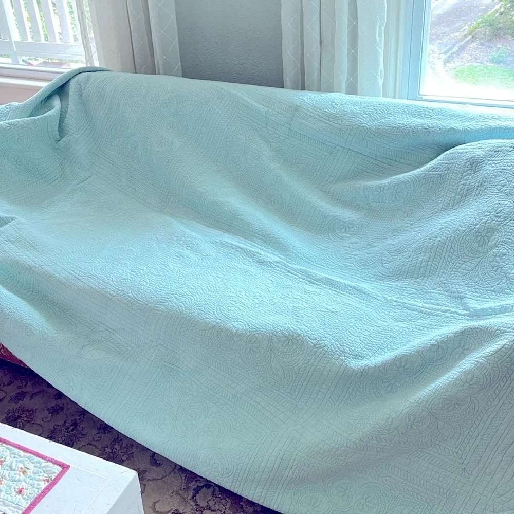 Vintage Pale Blue Quilt
